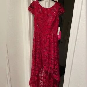 Eliza J red sequin high low dress
